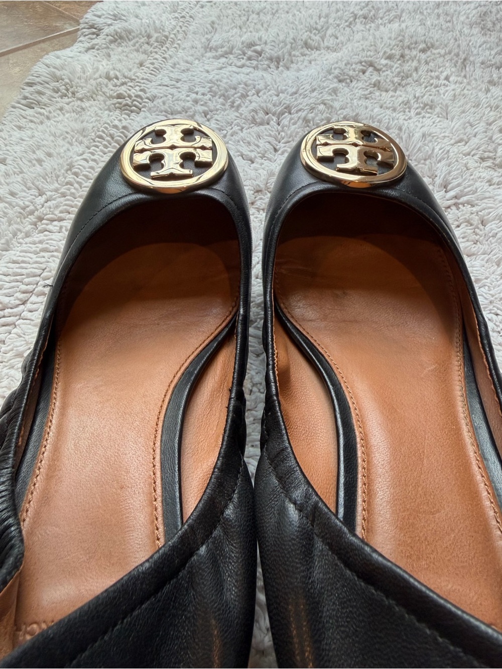 Tory Burch Benton Ballet Scrunch Back Nappa Leather 7.5 - Picture 5 of 5